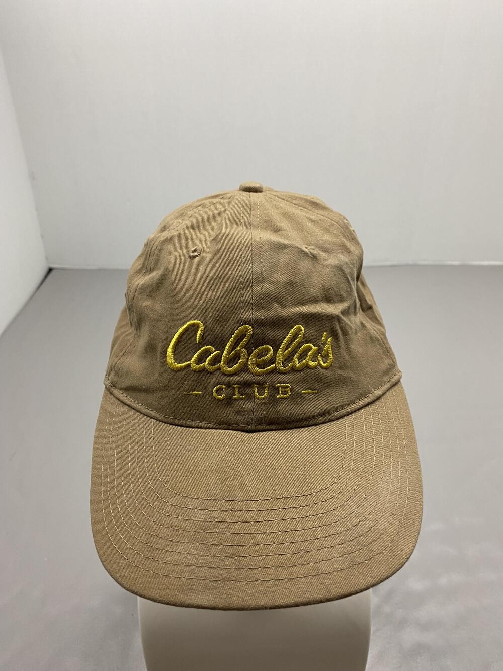 Cabela's Hat Cap Strap Back One Size Beige Cotton Canvas Baseball Cap Mens